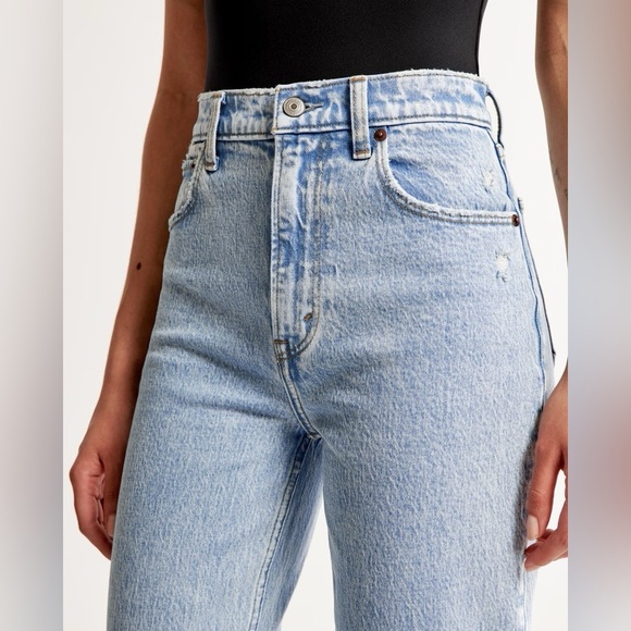 New! Abercrombie & Fitch Ultra High Rise 90s Straight Jean Blue 31911 - Picture 5 of 16